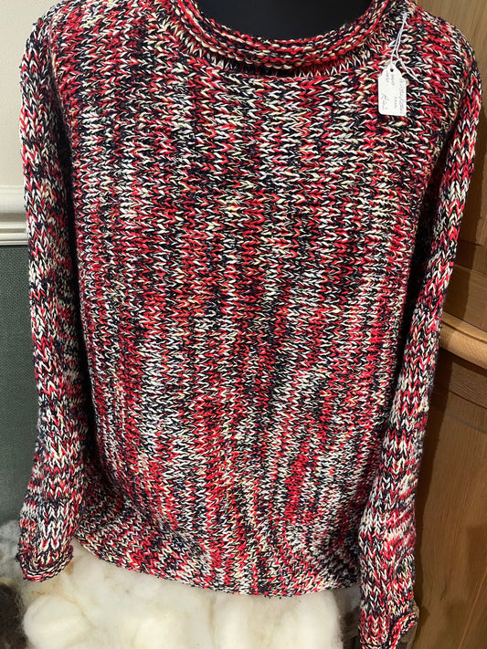 Mixed Reds knitted roll neck jumper