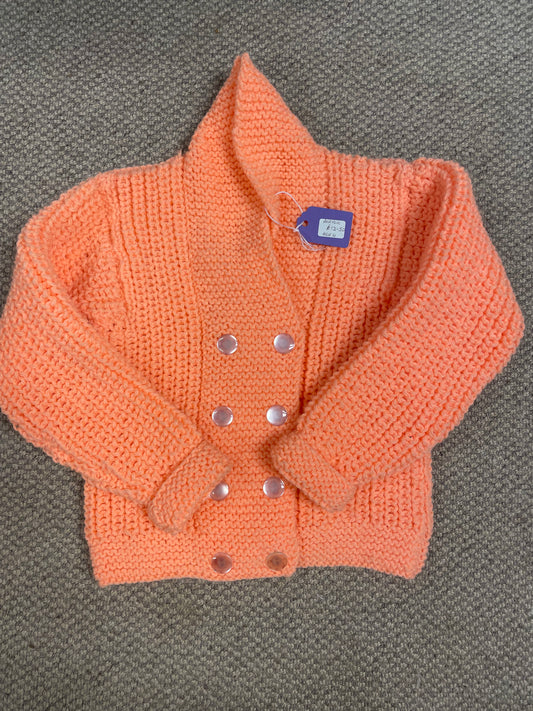 Orange coloured  Children’s Cardigan 4 years