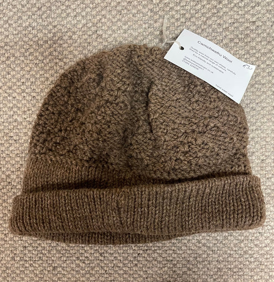 Dark Beige 100% naturally coloured Woollen hat