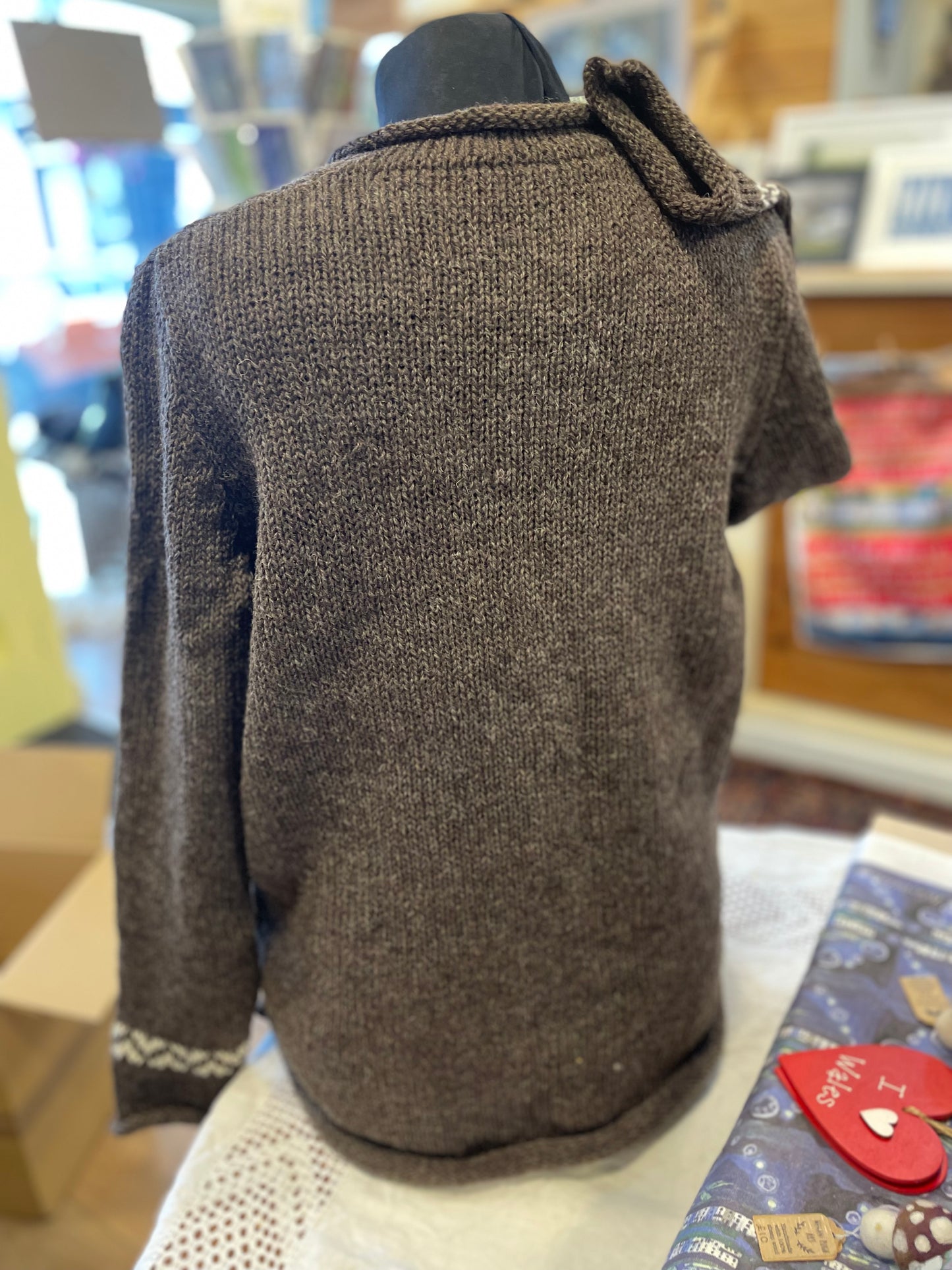 Cwmchwefru celtic designer natural coloured wool jumper