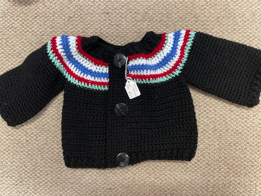 Black knitted children’s jumper age 3- 6 months