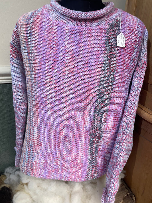 Rose Coloured knitted roll neck jumper