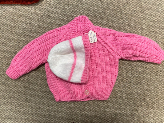 Pink coloured children’s Cardigan 0-3 months