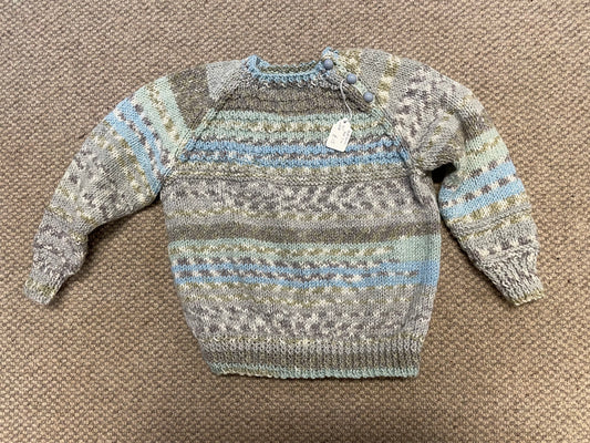 Grey and blue knitted children’s jumper age 3-4 years