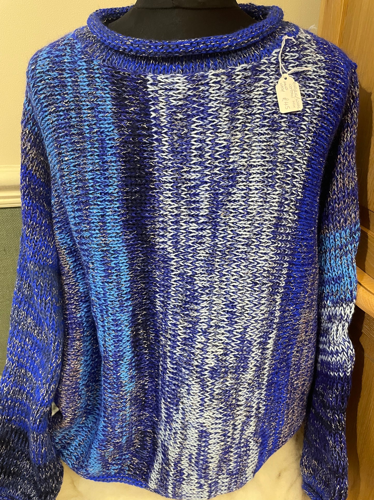 Coloured knitted roll neck jumper