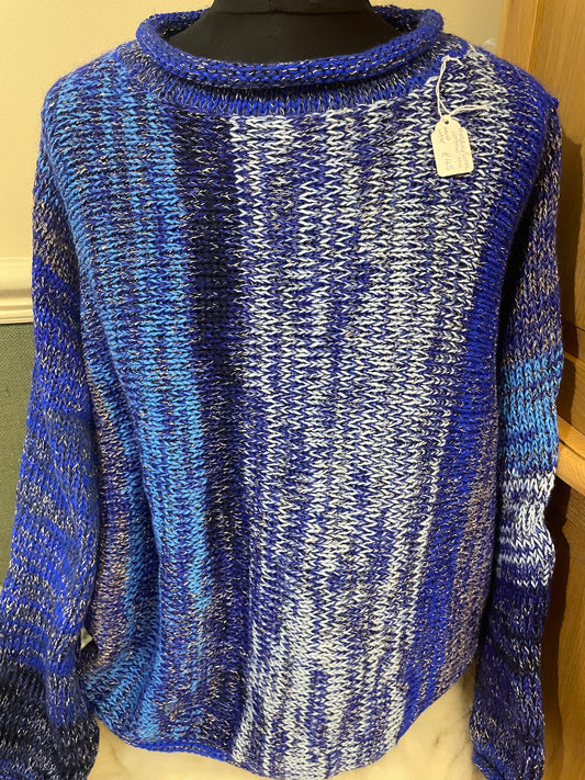 Coloured knitted roll neck jumper