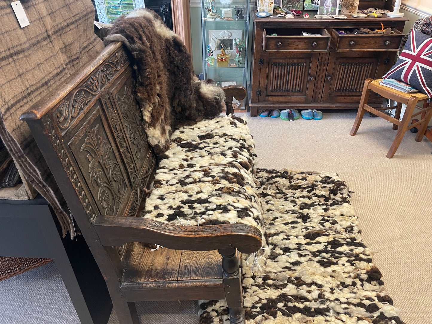 Jacob x Black Welsh Mountain Peg Loom Hearth Rug