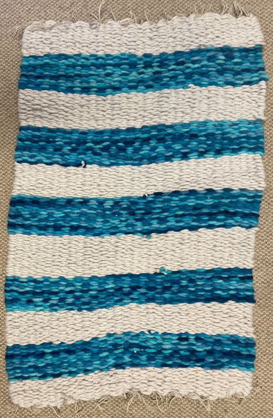 Blue and White Cotton Peg Loom Rugs
