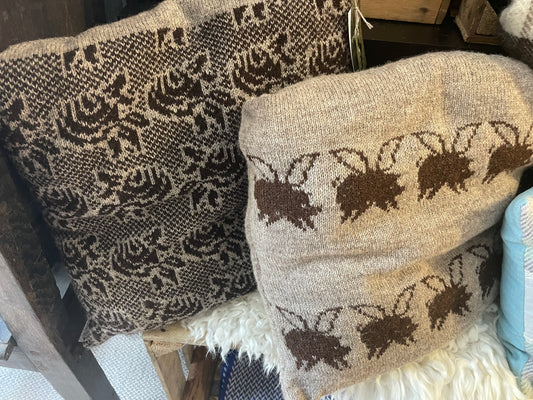 Lesley Wickham knitted cushions