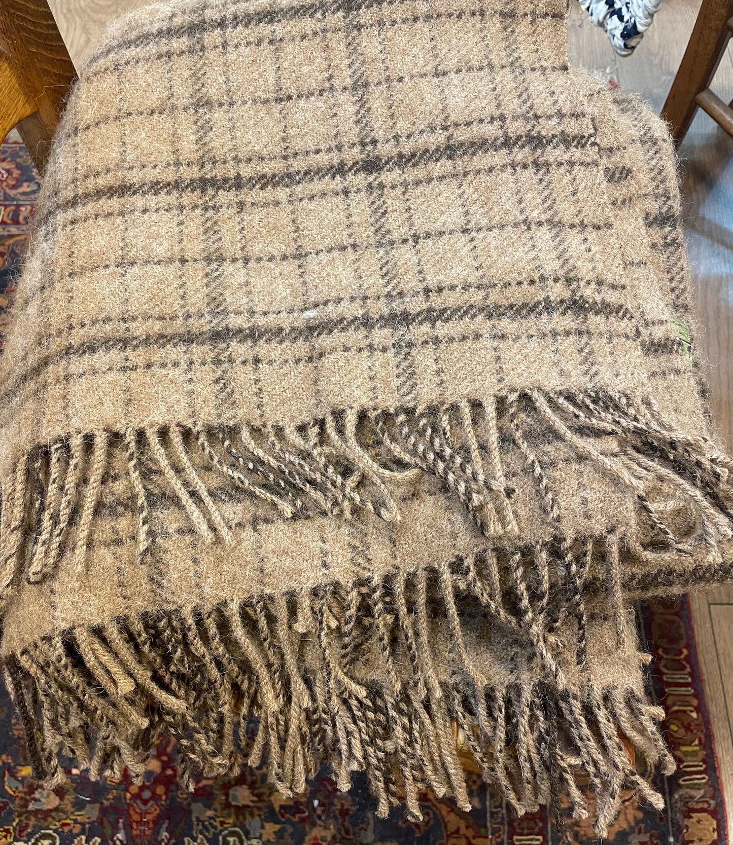 Woven wool blanket Beige
