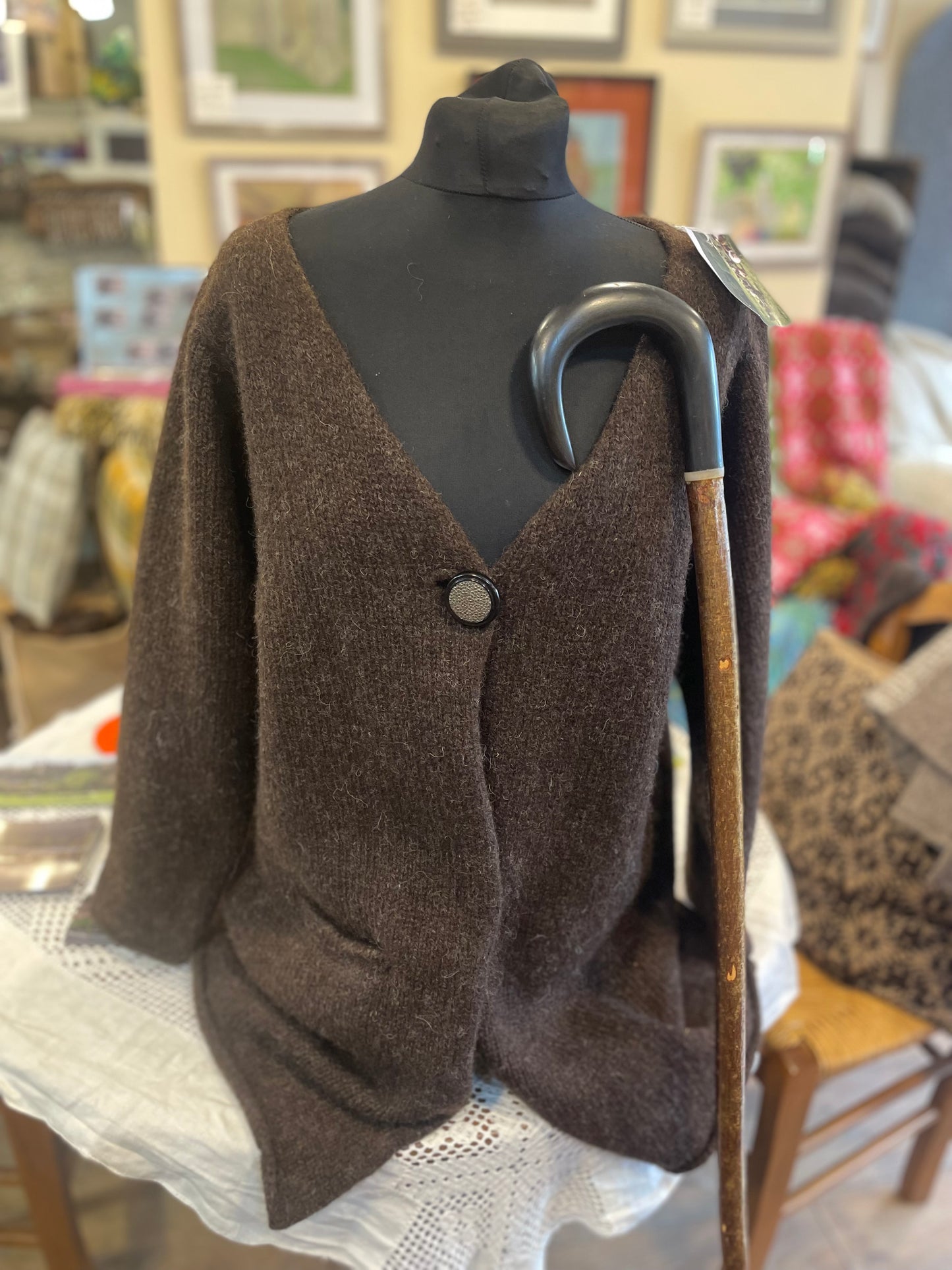 Natural brown coloured brown woollen Cardigan