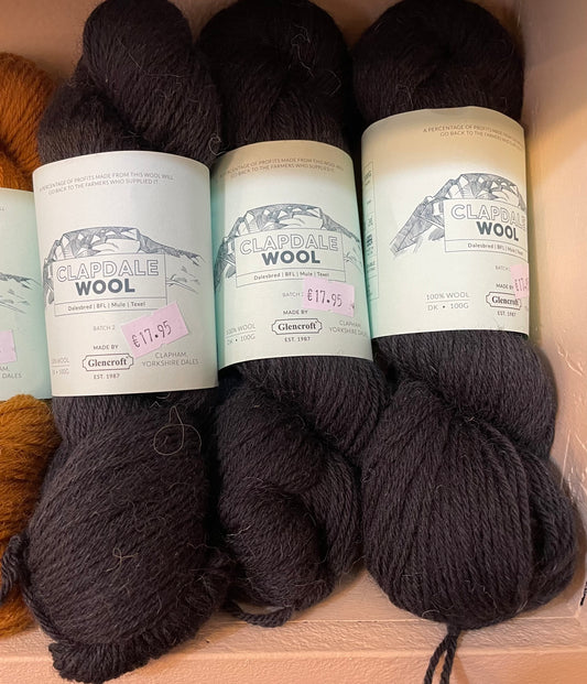 Clapdale Wool 100g DK Hand Knit -Dark Grey