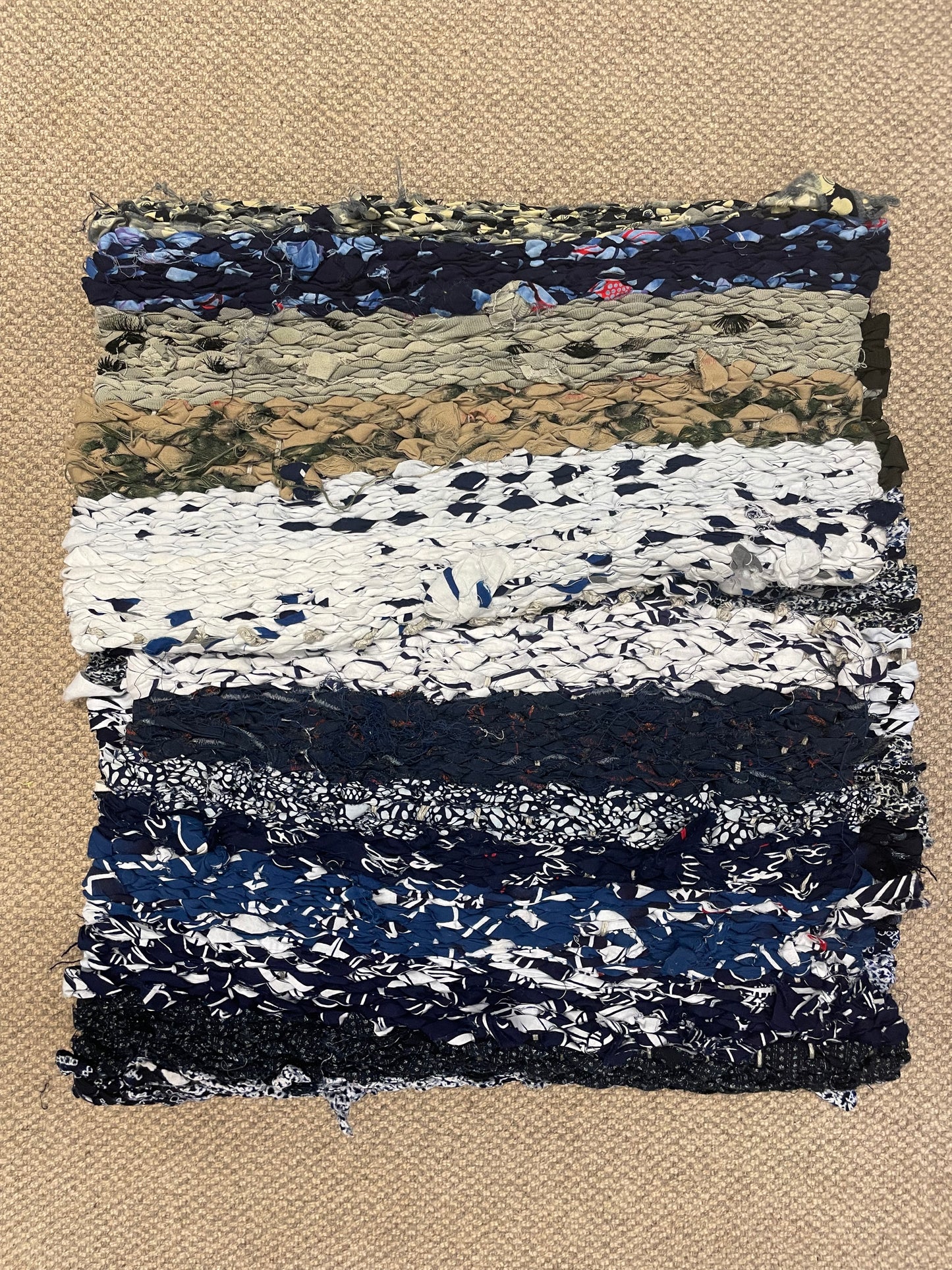 Japanese Boro Handwoven Cotton Peg Loom Rugs