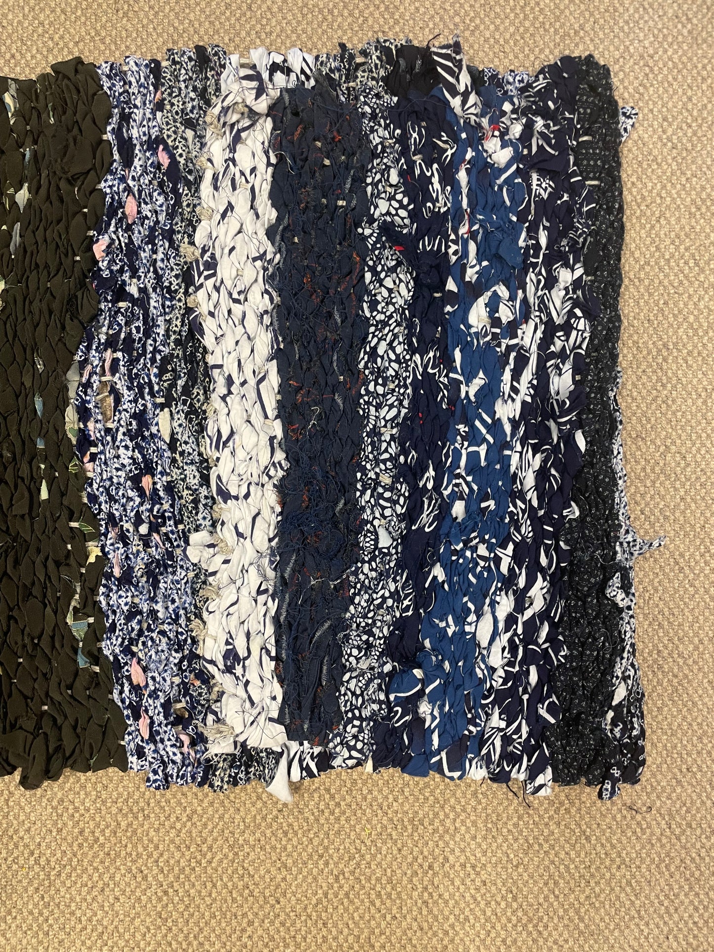 Japanese Boro Handwoven Cotton Peg Loom Rugs