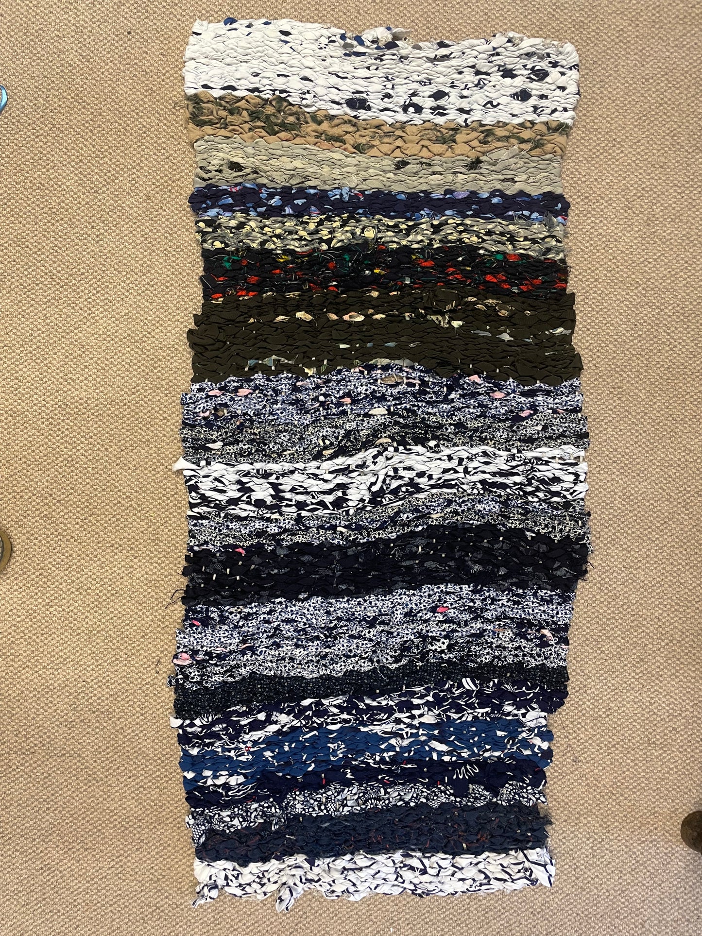 Japanese Boro Handwoven Cotton Peg Loom Rugs