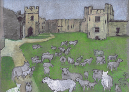 Falling Asheep in Chepstow Castle