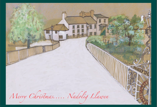 The Old Wye Bridge Chepstow A5 Blank Christmas  Card
