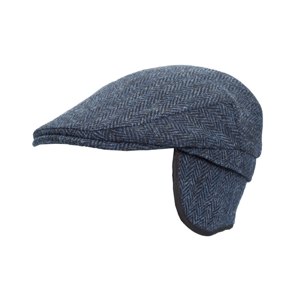 Harris Tweed Edward Flat Cap W/ Foldable Ear Flaps
