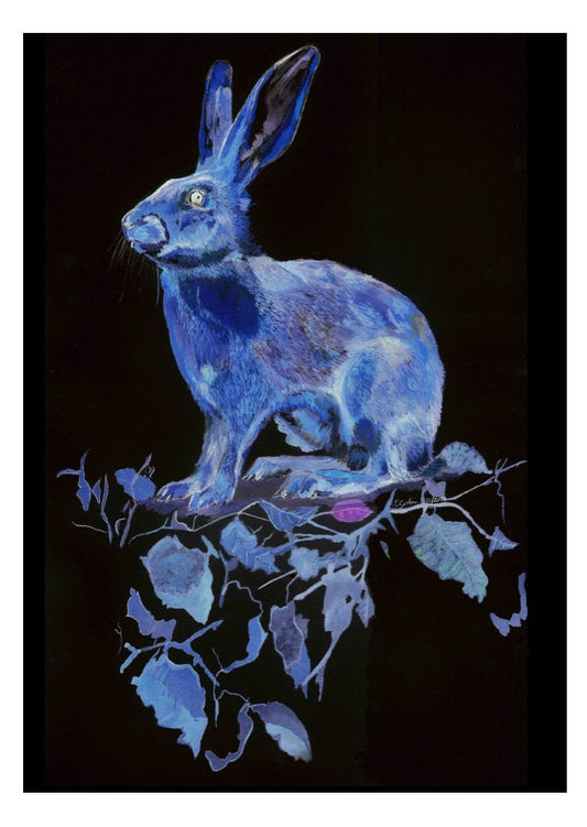 Snow Hare A5 Blank Greeting Card