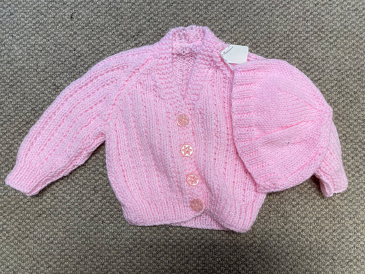 Pink coloured children’s Cardigan 0-3 months