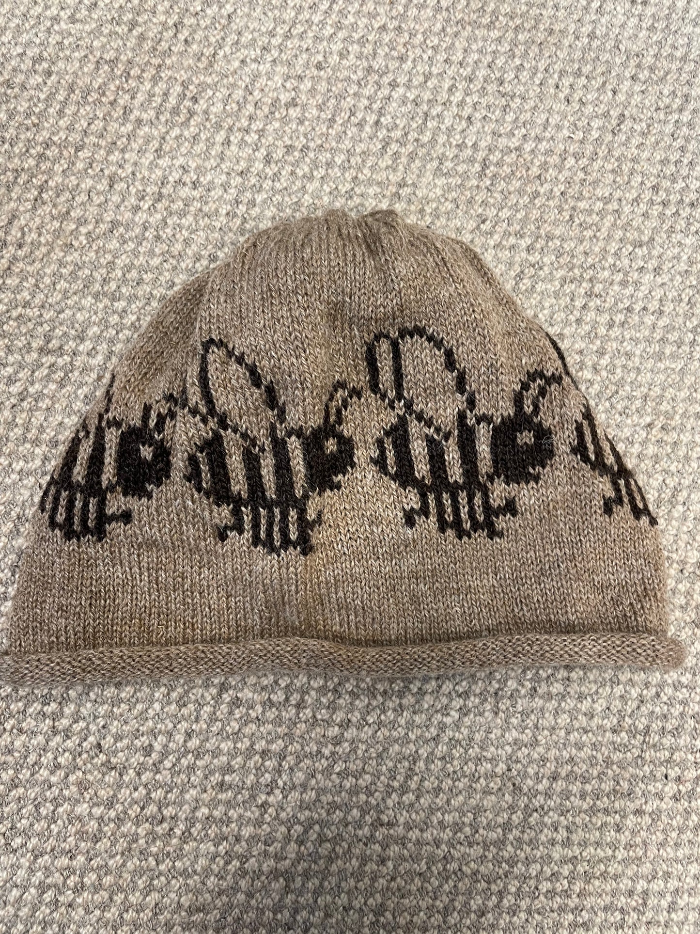 Natural coloured Wool Bumble Bee designed  hat