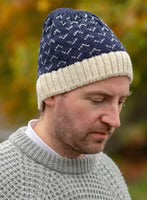 British Wool Navy Saxon Beanie Hat