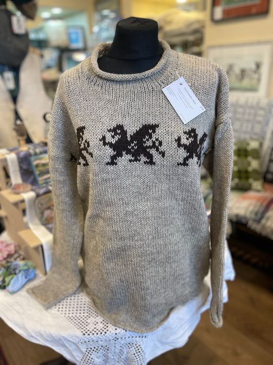 Welsh Dragon 100 % wool jumper
