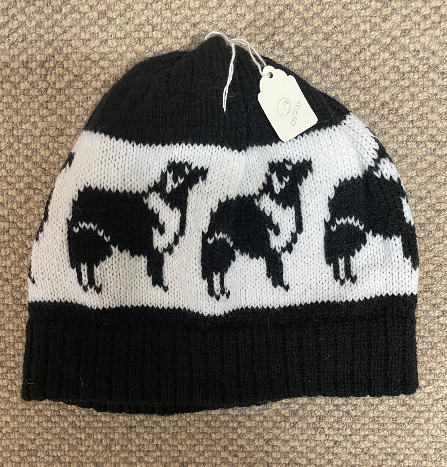 Black and white Sheep designed Woollen hat