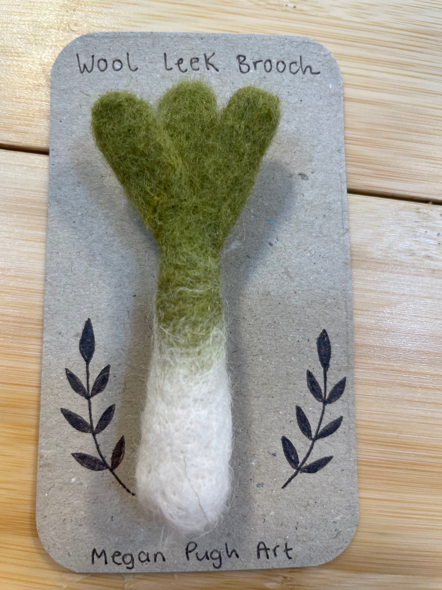 Wool Leek Brooch