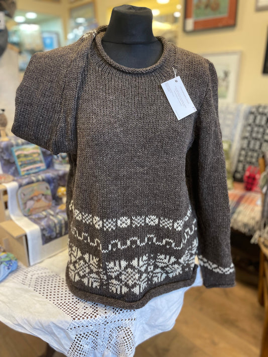 Cwmchwefru celtic designer natural coloured wool jumper