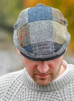 Harris Tweed Patchwork Flat Cap British Made