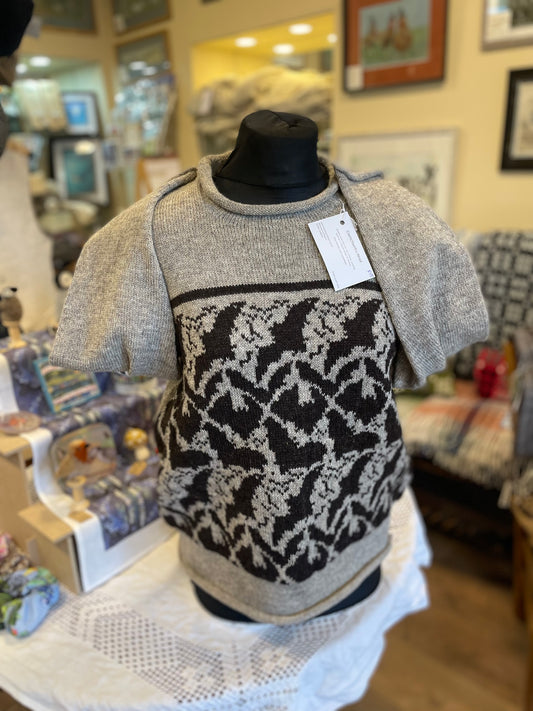 Cwmchwefru bats designer natural coloured wool jumper