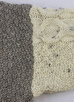 Florence Short Two-Tone British Wool Aran Cardigan