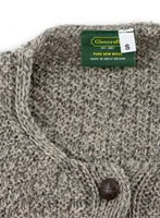 Florence Short Two-Tone British Wool Aran Cardigan