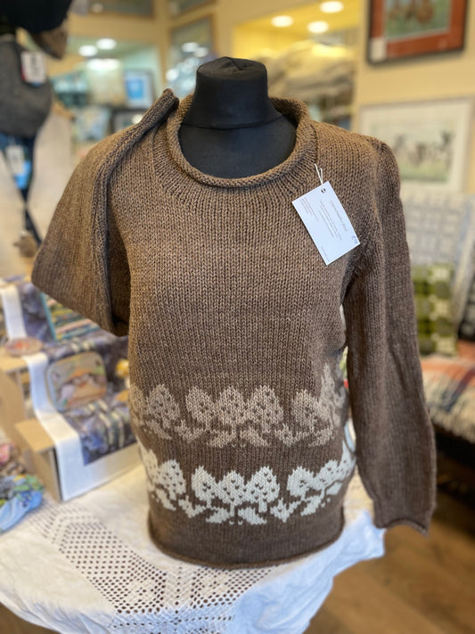 Cwmchwefru Acorn designer natural coloured wool jumper