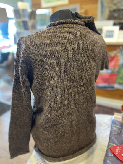 Cwmchwefru Acorn designer natural coloured wool jumper