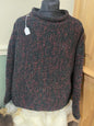 Dark Grey and Purple knitted roll neck jumper