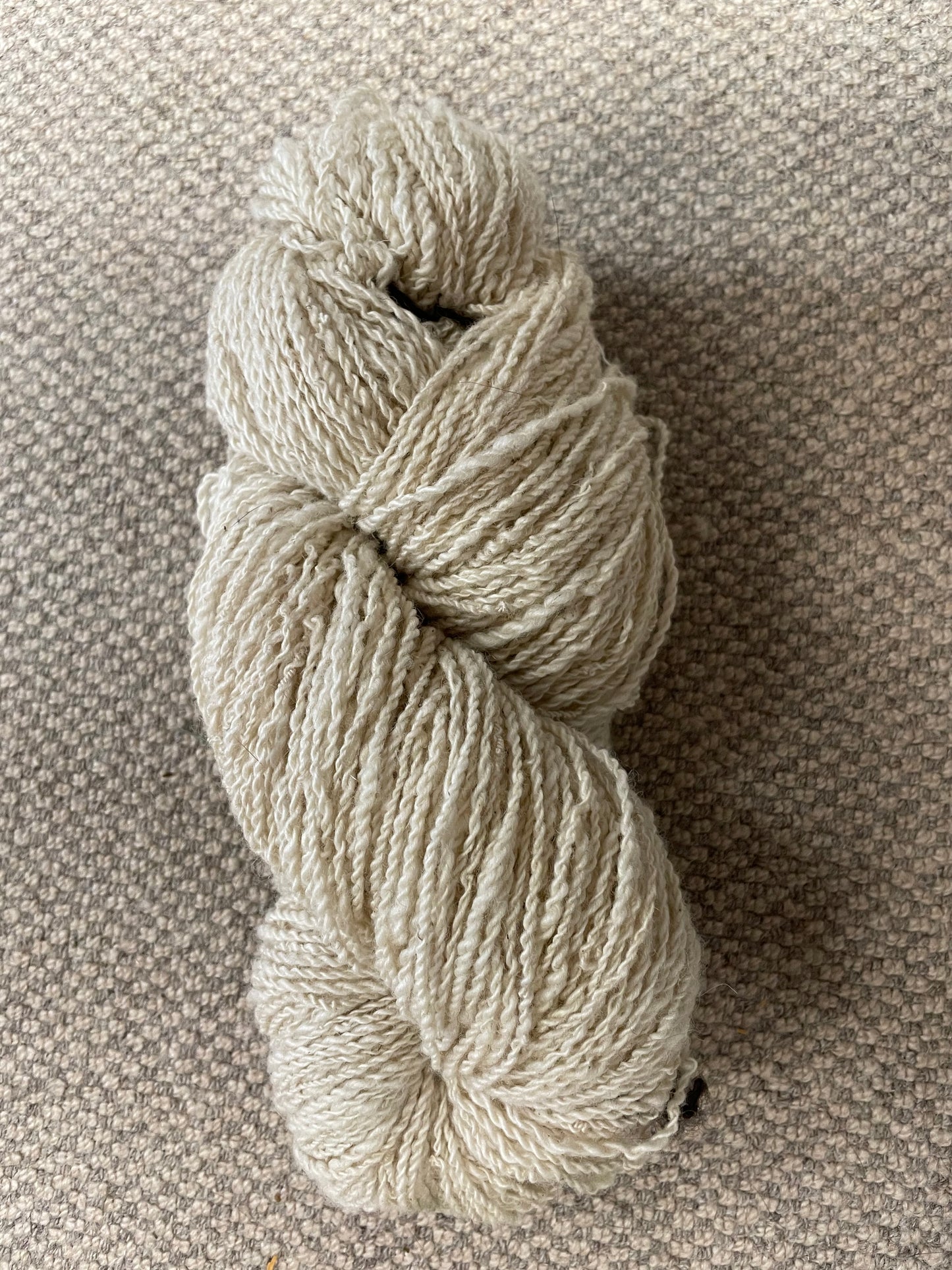 Hand spun White Natural Blue Faced Leicester Yarn