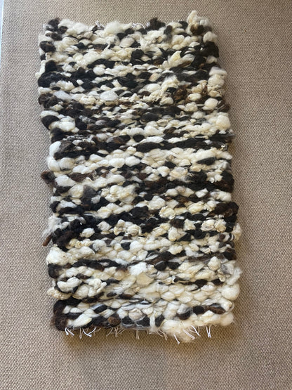 Jacob x Black Welsh Mountain Peg Loom Hearth Rug