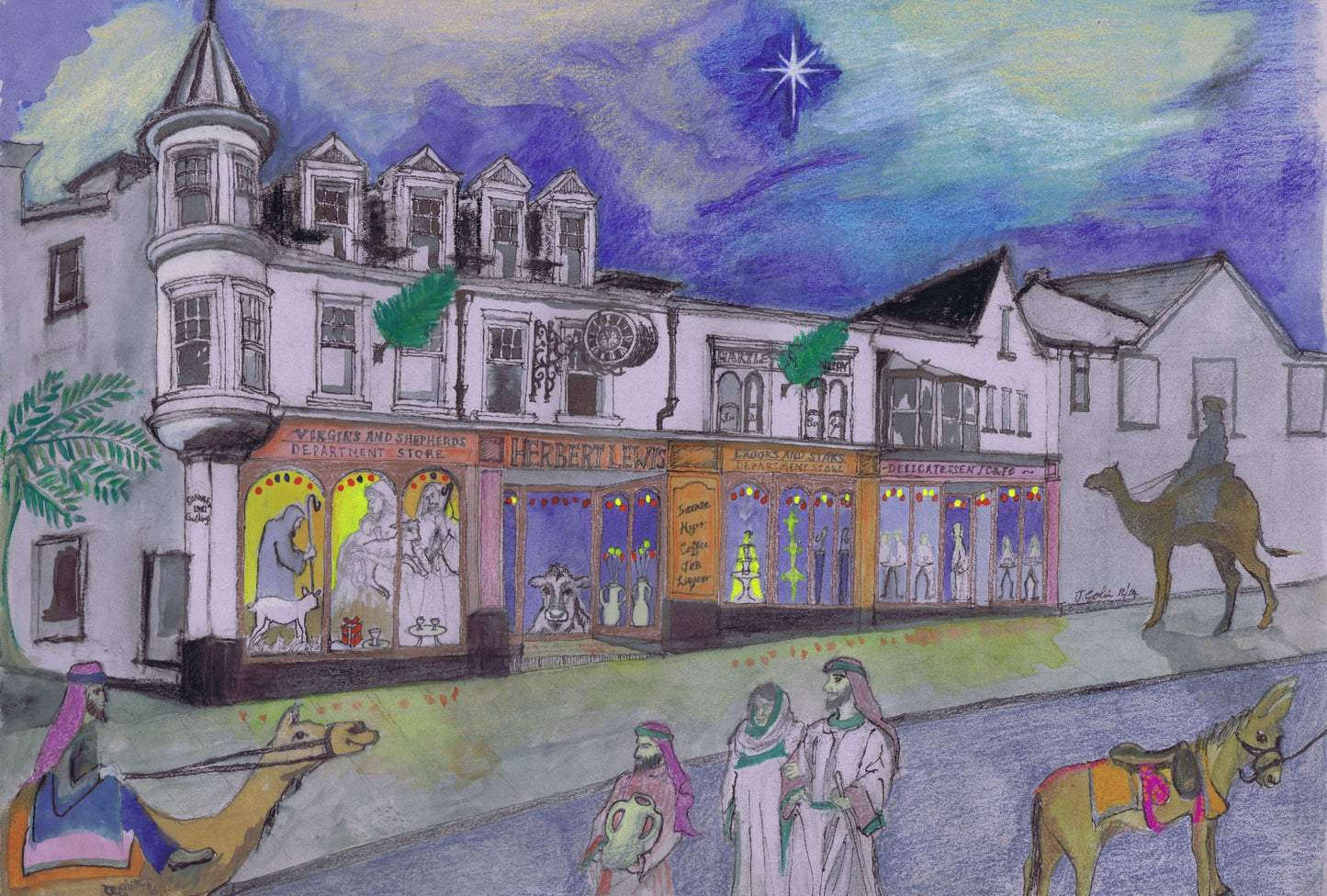 Nativity in Chepstow High Street A5 Blank Greeting Card