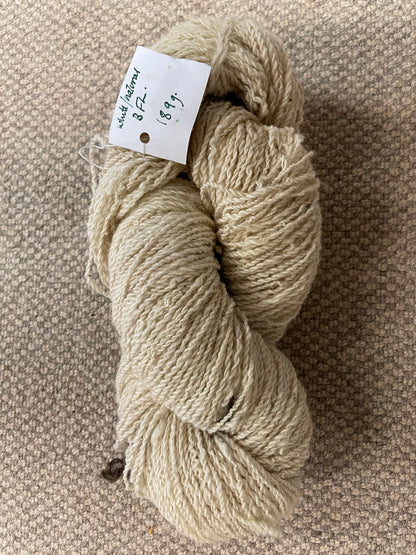 Hand spun White Natural Blue Faced Leicester Yarn