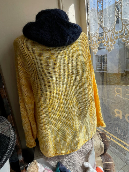 Yellow Coloured knitted roll neck jumper