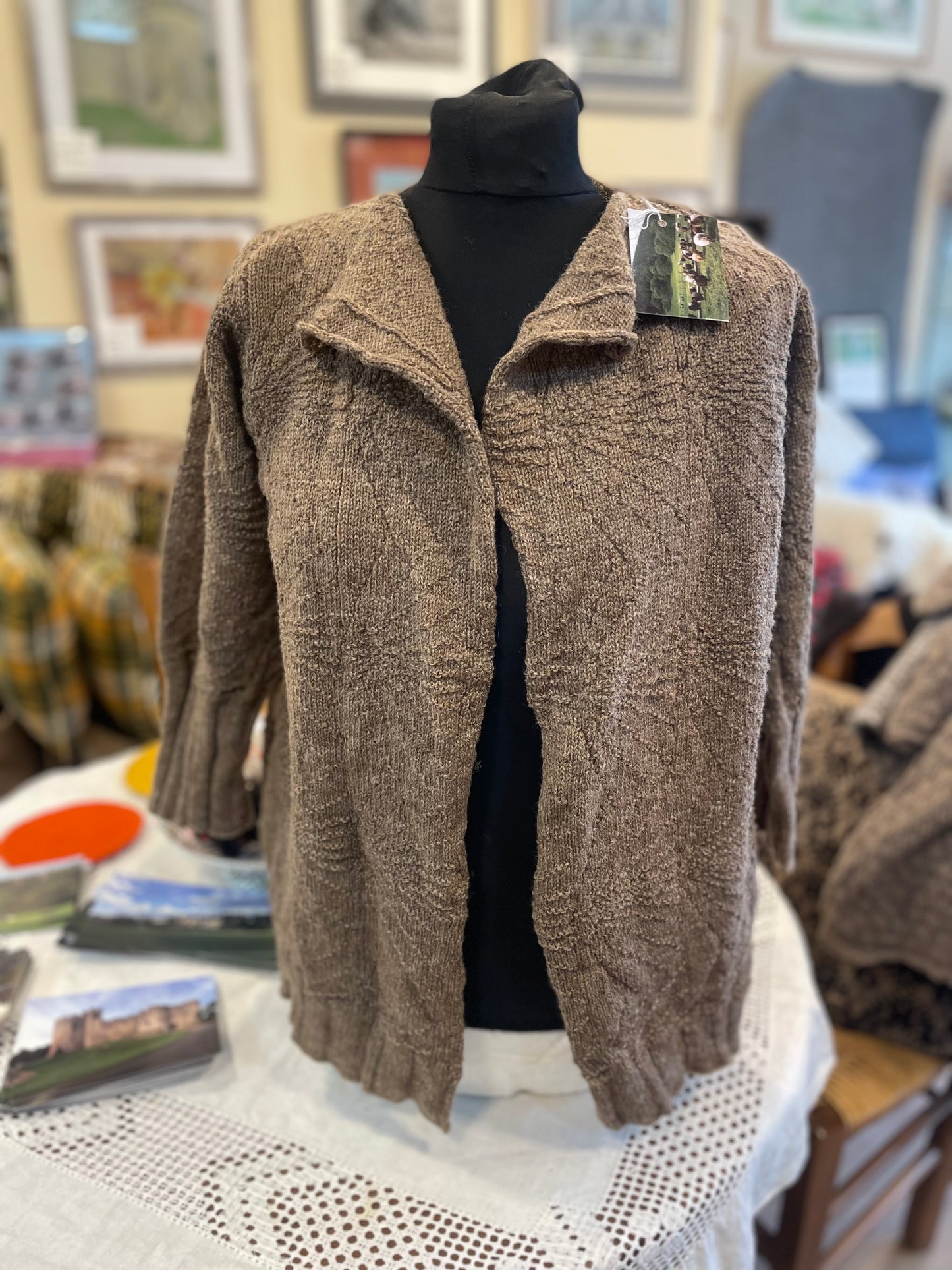 Natural brown coloured woollen Cardigan