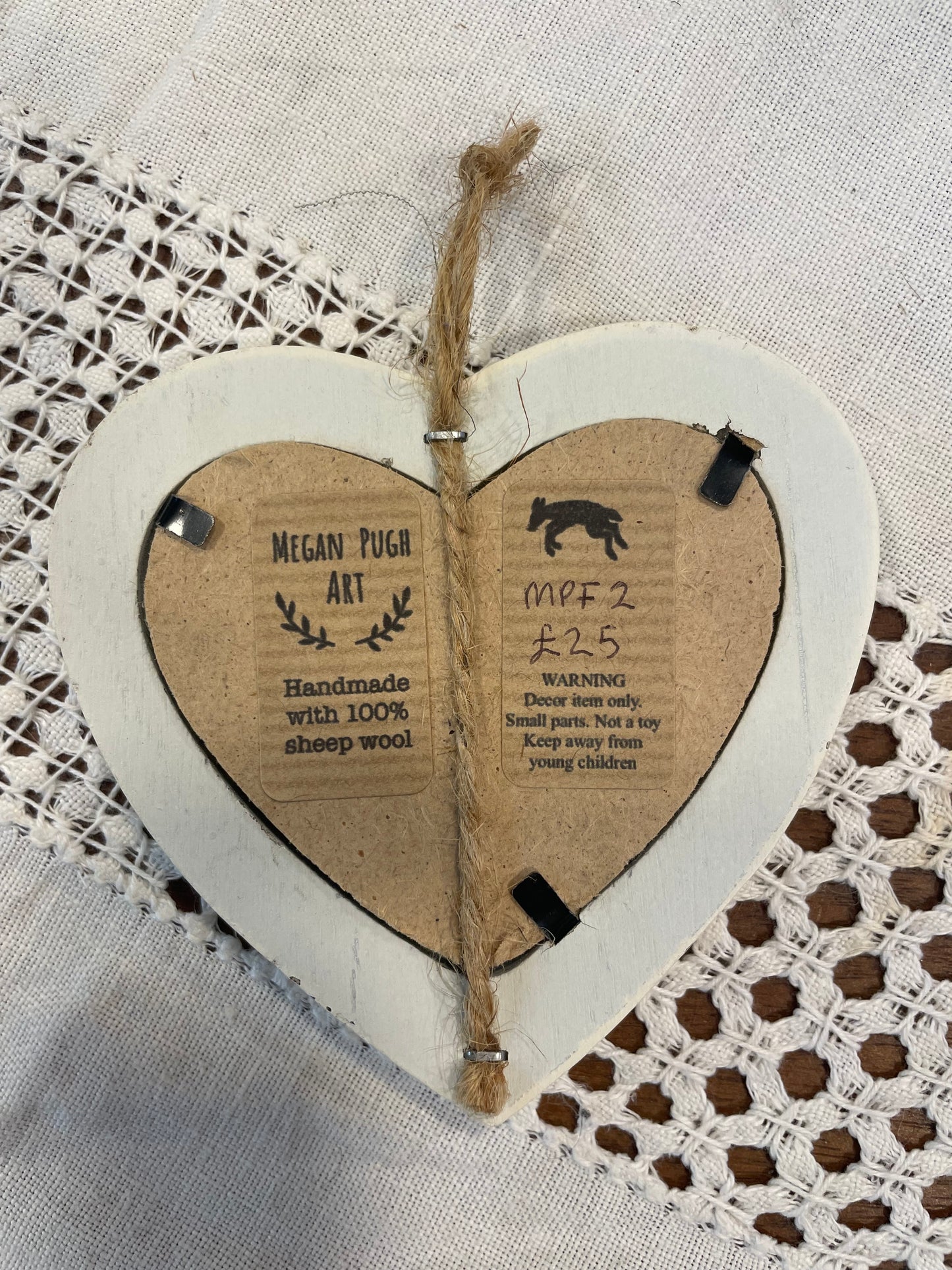 Sheep in landscape Wooden Heart