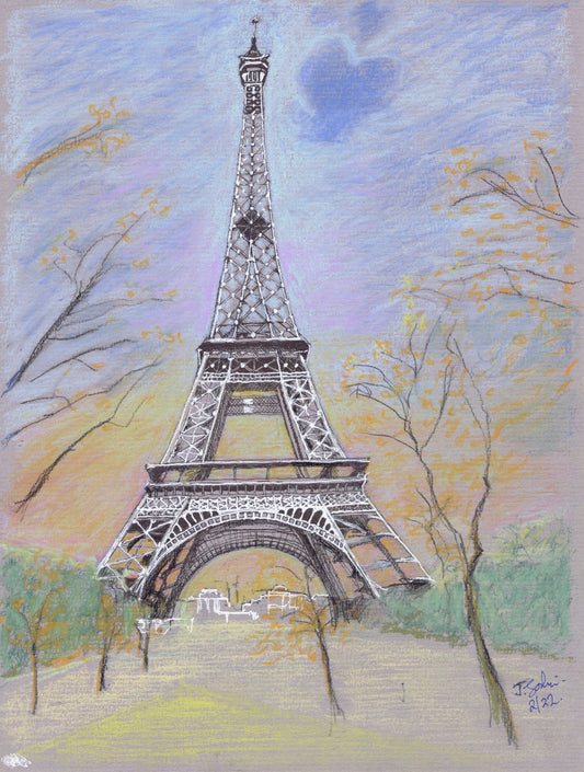 Le Tour Eiffel A5 Blank Greeting Card