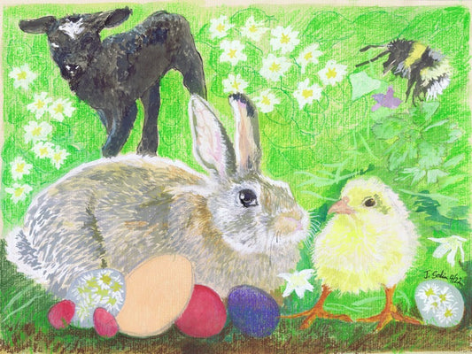 Pasq Hapus Easter Lamb and Rabbit