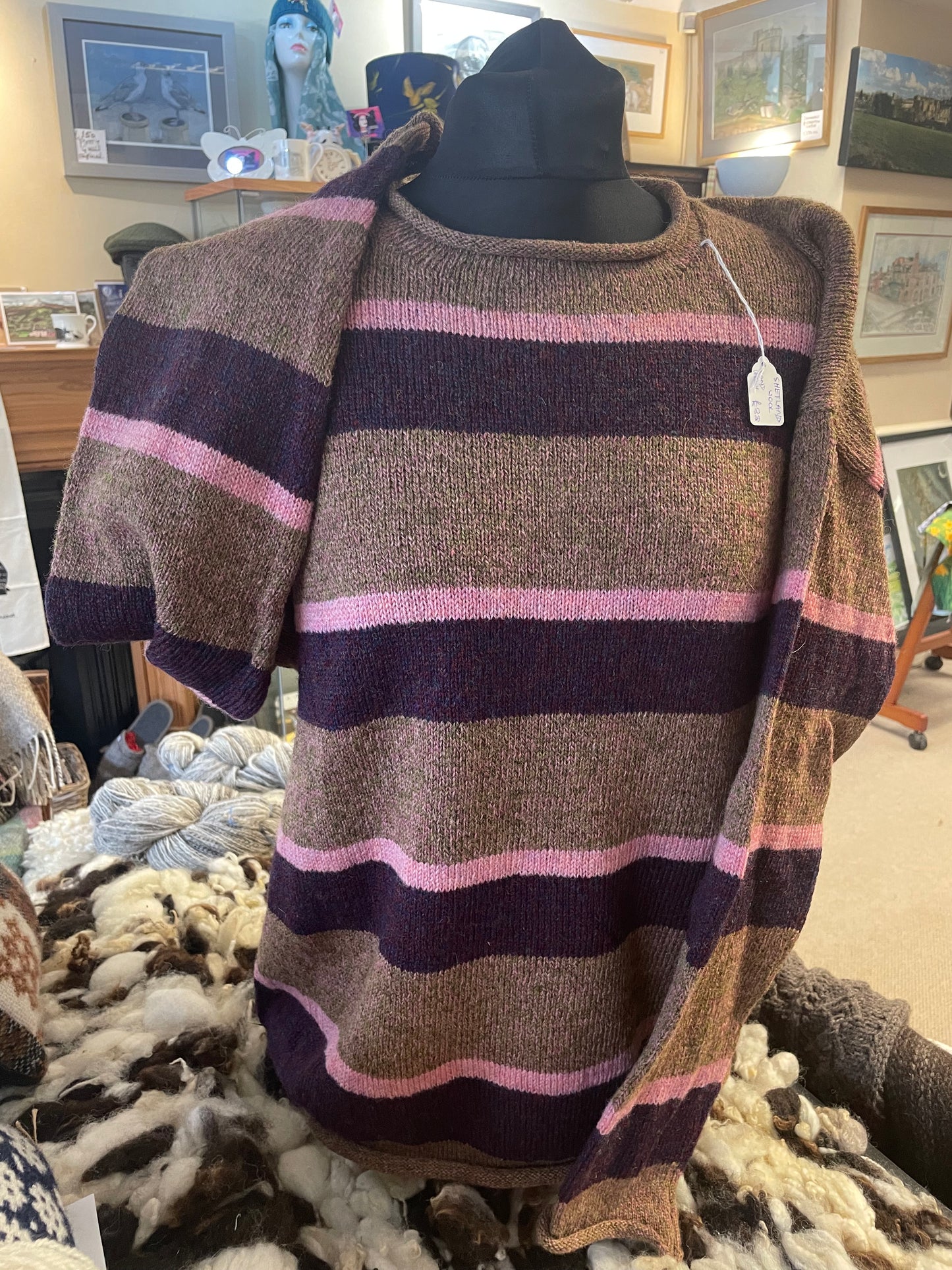 Shetland  Wool moave multi coloured unisex  jersey