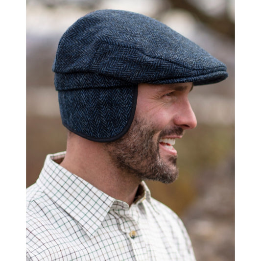 Harris Tweed Edward Flat Cap W/ Foldable Ear Flaps