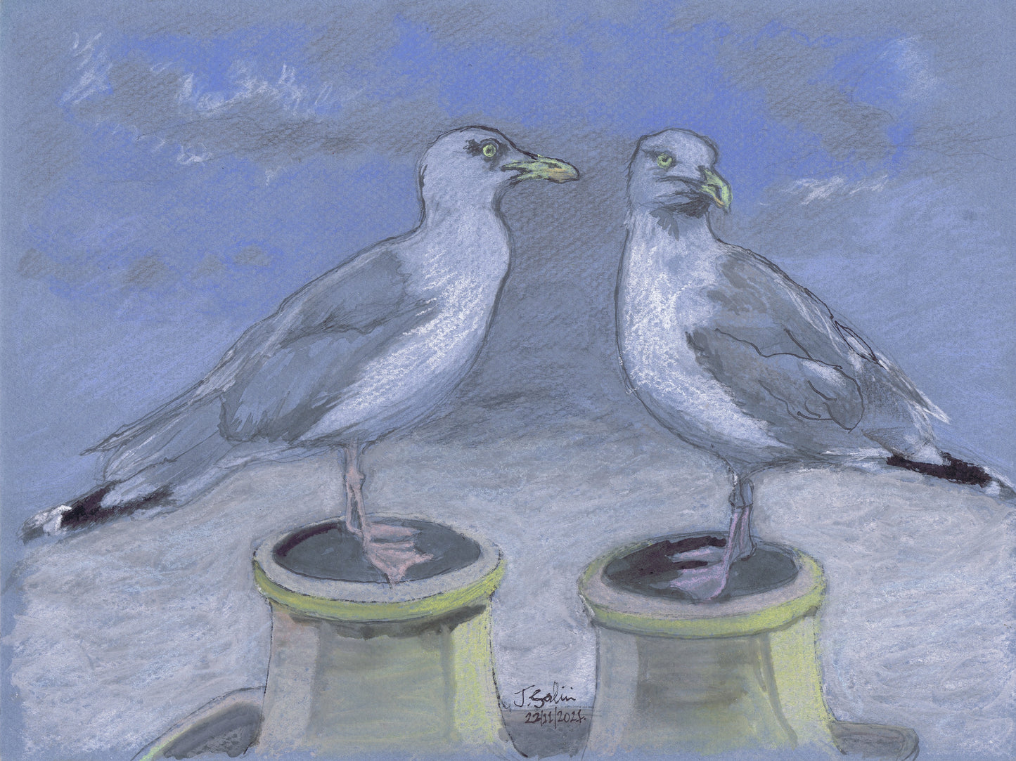 Potty Gulls Original Painting